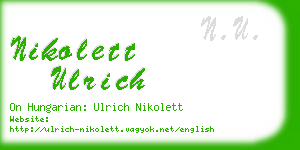 nikolett ulrich business card